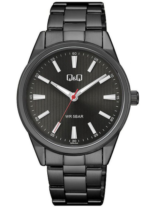 Q&Q Men's Watch 42mm Battery with Black Metal Bracelet