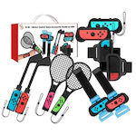 JYS NS215 Kit Sports Bundle 10 σε 1 (Armband/Τέννις/Γκολφ/Handle Grip/Leg Strap) για Switch σε Πολύχρωμο χρώμα