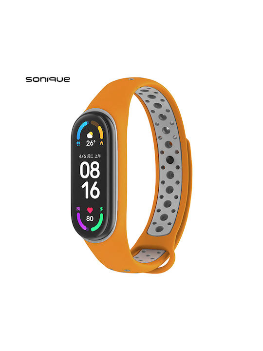 Sonique Sport Λουράκι Σιλικόνης με Pin Πορτοκαλί / Γκρι (Mi Smart Band 5/Mi Smart Band 6)