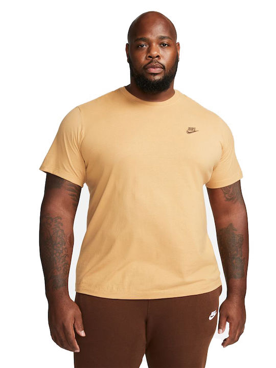 Nike Club Ανδρικό T-shirt Elemental Gold Μονόχρωμο