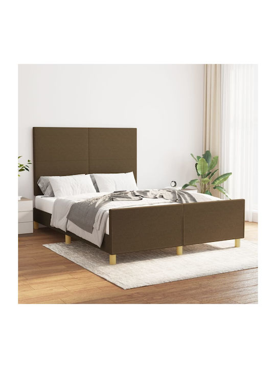 Doppelbett Mit Stoff Dunkelbraun Für Matratze 1...
