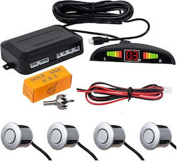 Rolinger Einparkhilfen Rückfahrparksystem mit Bildschirm Buzzer und 4 Sensoren 22mm in Silber Farbe Rolinger Einparkhilfen Rückfahrparksystem mit Bildschirm Buzzer und 4 Sensoren 22mm in Silber Farbe