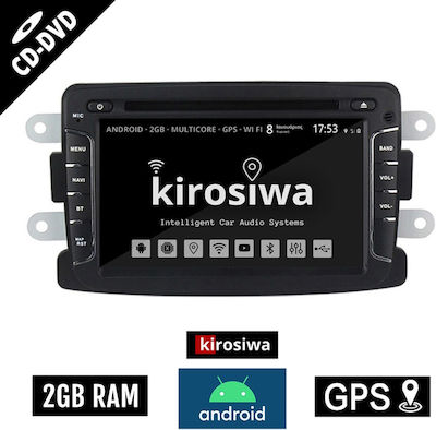 Kirosiwa Car-Audiosystem für Dacia Logan / Sandero / Staubwedel 2012-2019 (Bluetooth/USB/WiFi/GPS) mit Touchscreen 7"