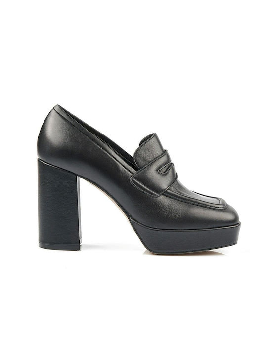 Fardoulis Leather Black Heels
