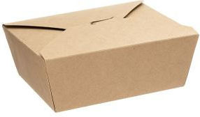 Intertan Set de 50 Cutii de carton Cutii Containere alimentare Kraft 19.5x14x4.8cm