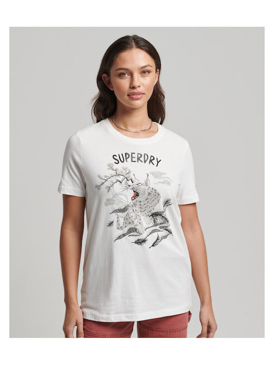 Superdry Vintage Suka Damen T-Shirt Ecru