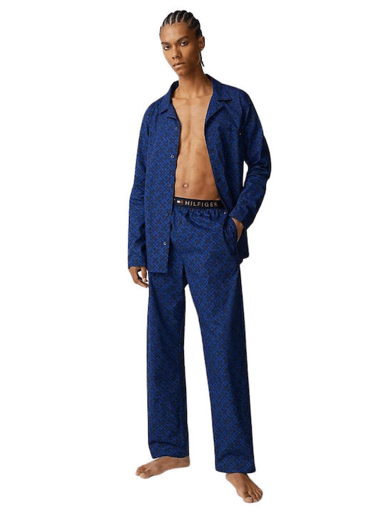 Tommy Hilfiger Men s Winter Cotton Pajamas Set Navy Blue