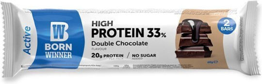 Born Winner Active High Protein Batoane cu 33% Proteină & Aromă Double Chocolate 2x30gr