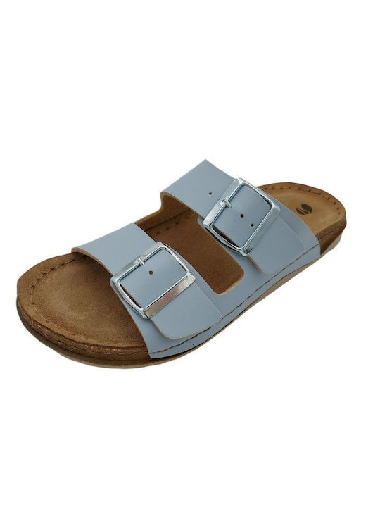 Inblu Leder Damen Flache Sandalen Anatomisch Ciell