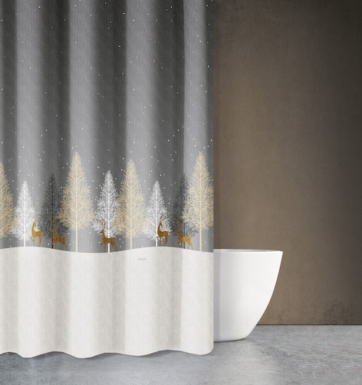 Saint Clair Christmas 416 Душ завеса Тъканна 180x200см Γκρι
