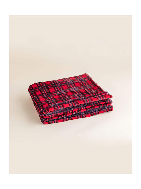 Noidinotte Decke Kinderbett Scottish Bear Rot 130x160cm