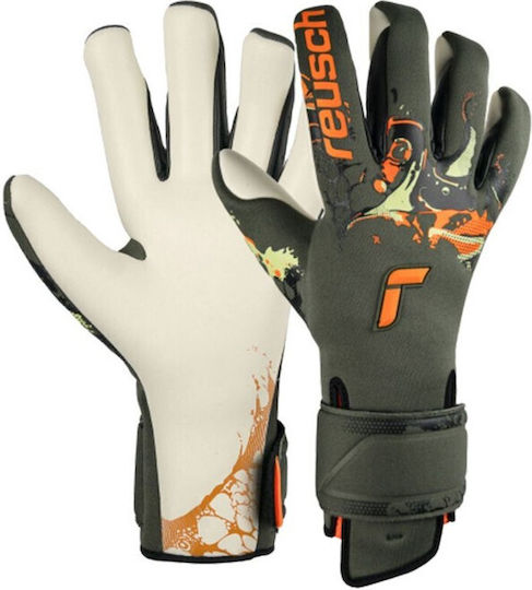 Reusch Pure Contact Gold X Adaptive Flex Adults Goalkeeper Gloves Green