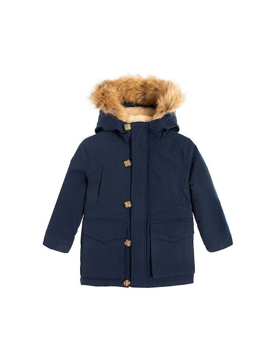 Cool Club Kinderparka Lang mit Futter & Kapuze Marineblau