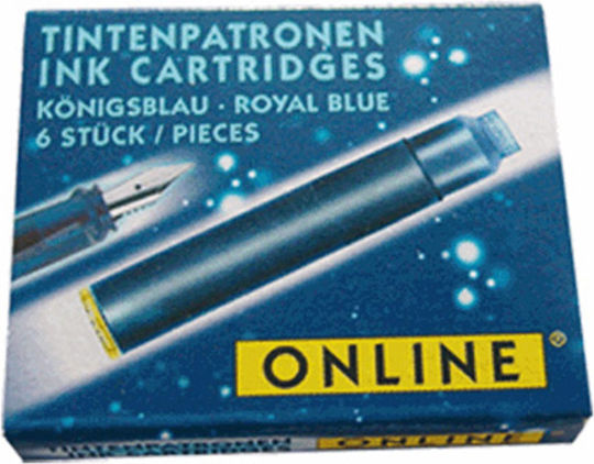 Online Online 6 Ανταλλακτικά Μελάνια για Πένα Royal Blue