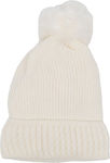 Verde Pom Pom Beanie Beanie with Knit in White ...