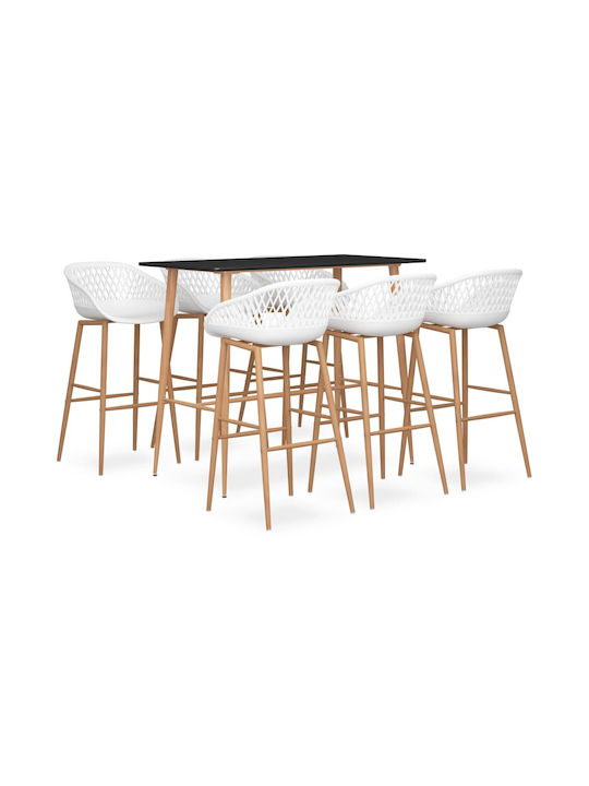 vidaXL Outdoor Bar Set 7 Pieces Black