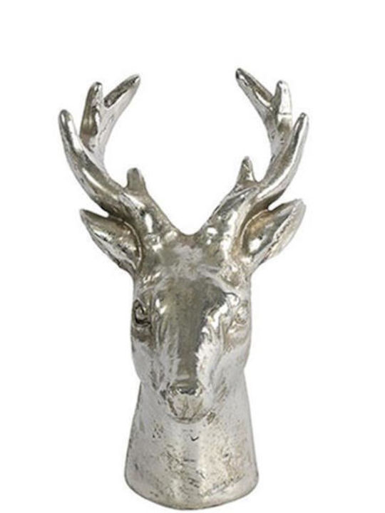 Atmosphera Weihnachtliche Keramisch Figur Rentier Silber Länge 12cm