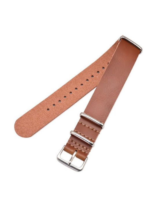 NATO STRAP ΔΕΡΜΑΤΙΝΟ 22mm LIGHT BROWN