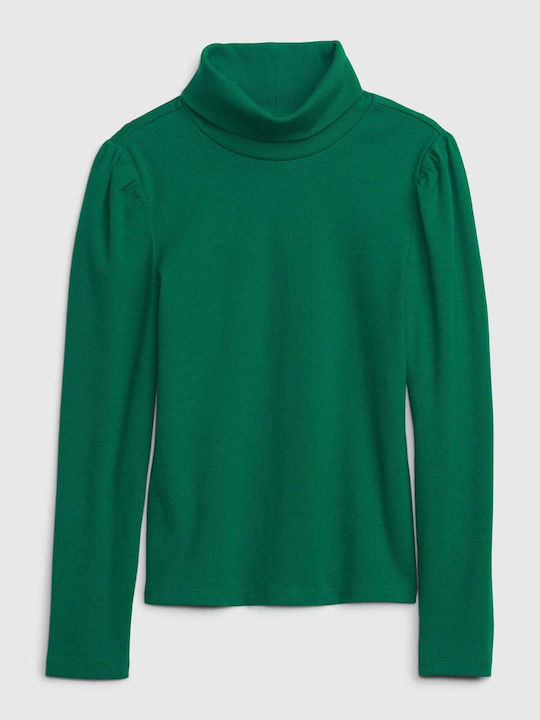 GAP Παιδική Χειμερινή Μπλούζα Μακρυμάνικη Πράσινη Puff Sleeve