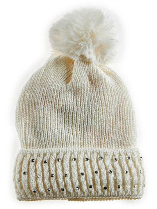 Verde Pom Pom Beanie Frauen Beanie in Weiß Farbe