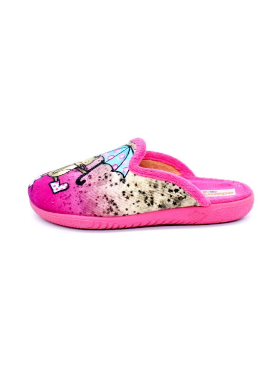Adam's Shoes Παιδικές Παντόφλες Ροζ Umbrella Cat