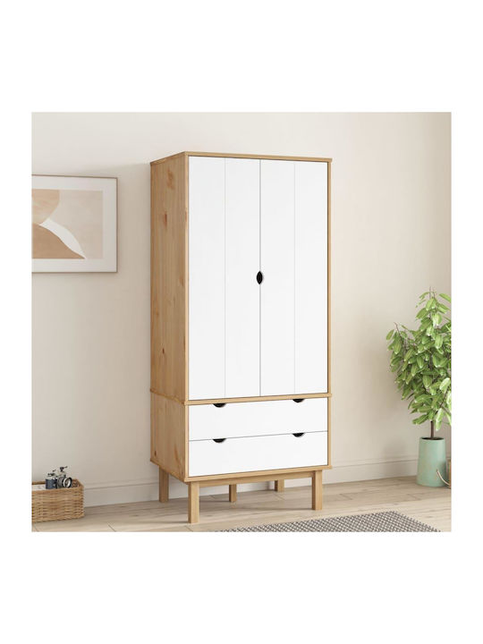 Doppeltür Kleiderschrank Brown / White 76.5x53x172cm