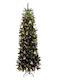 Christmas Slim Green Tree with Metallic Base and Optical Fibers Lighting H210cm