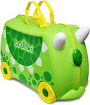 Trunki Dudley Dino Children's Cabin Travel Suitcase Hard Green with 4 Wheels Height 31cm.