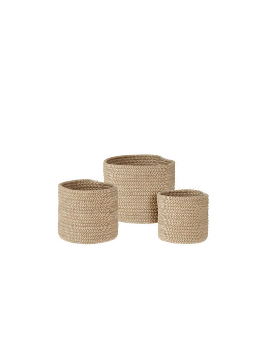 Fabric Decorative Baskets Set 3pcs Aria Trade