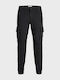 Men's Trousers Cargo Elastic Regular Fit Black