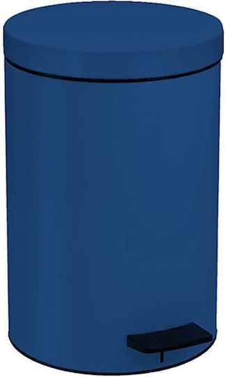 Pam & Co Metallic Bathroom Basket Soft Close 12lt Blue