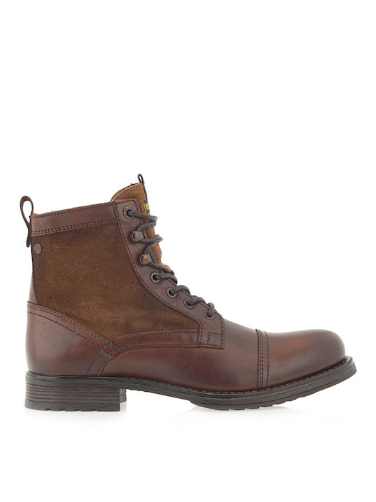 Leather Tabac Brown Combat Boots
