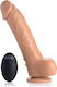 Loadz Glass Dildo with Balls, Suction Cup, and Ejaculating Capability Flesh 25.3cm