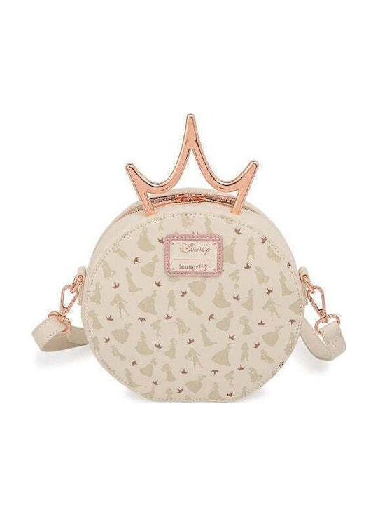 Loungefly Ultimate Princess Metal Crown Geantă pentru Copii de umar Bej 19bucx6bucx20buccm.