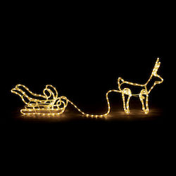 Aca Illuminated Plastic Figure Reindeer Pull Sleigh
