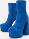 Wildleder Stiefeletten Damen Blau