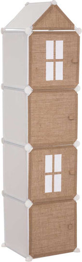 Atmosphera Toy Organizer Castle White 34x32x140cm 4 Pieces