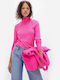 GAP Women's Long Sleeve Pullover Cotton Turtleneck Pink