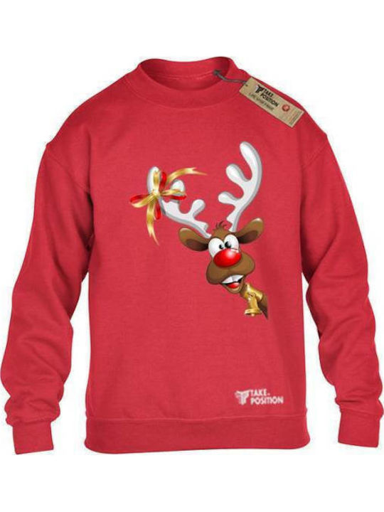 Παιδικό Φούτερ Κόκκινο Christmas Reindeer