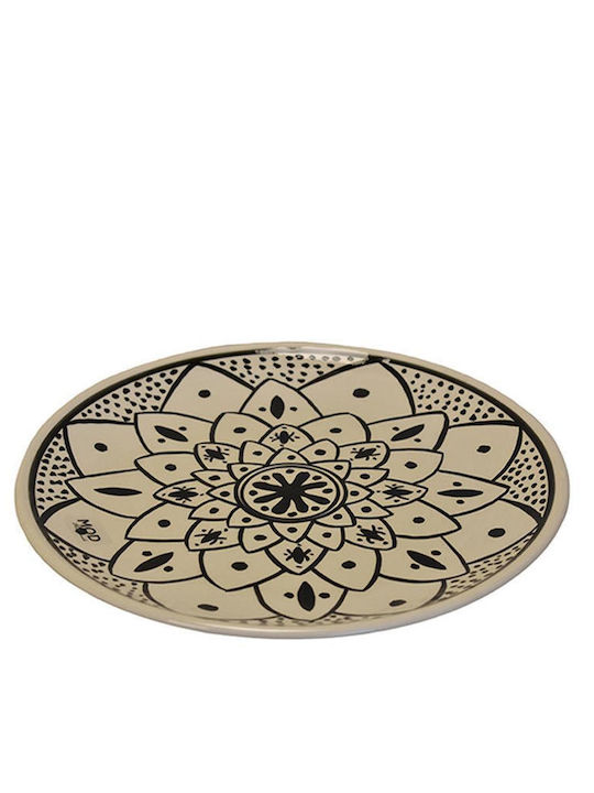 Atmosphera Round Ceramic Decorative Platter Morocco Black 25x25cm