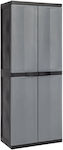 Trend Midi 202 Plastic Two-Door Wardrobe with 3 Shelves 65x37x165cm