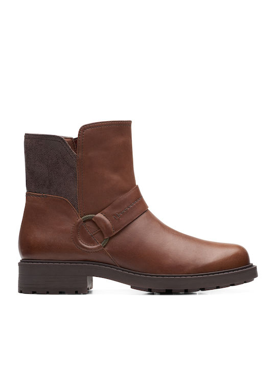 Clarks Opal Rose Leder Stiefeletten Damen Tabac...