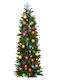 Christmas Tree Slim Decorated 180cm with Fiber Optic Lighting