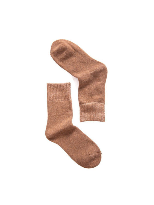 Comfort Women's Solid Color Socks Brown