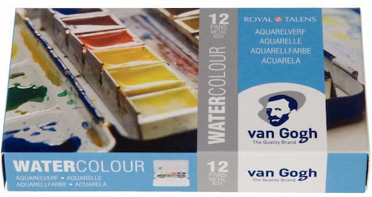 Royal Talens Van Gogh Watercolour Metal Case Set of Watercolours Multicolored 12pcs
