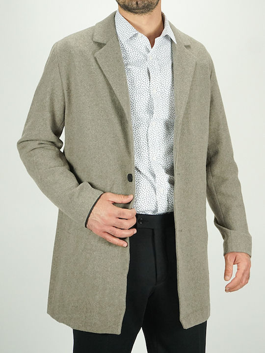 Jack & Jones Ανδρικό Παλτό Greige
