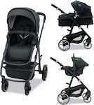 Asalvo Two+ Verstellbar 3 in 1 Baby Kinderwagen Geeignet für Neugeborene Schwarz