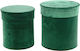 JK Home Decoration Royal Velvet Fabric Christmas Box for Gift Green 2pcs
