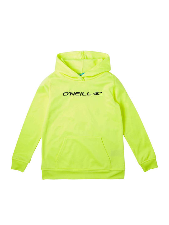 Fleece Kids Sweatshirt with Hood and Pockets Yellow