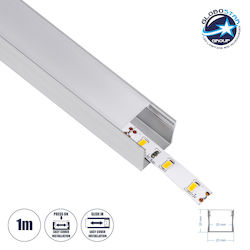 GloboStar External LED Strip Aluminum Profile with Opal Cover 100x2.3x2cm 70867-1M